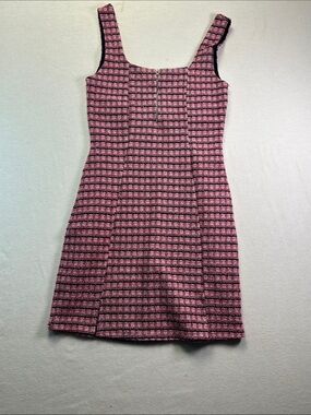 Topshop Pink Tweed Square-Neck Mini Dress with Exposed Zip